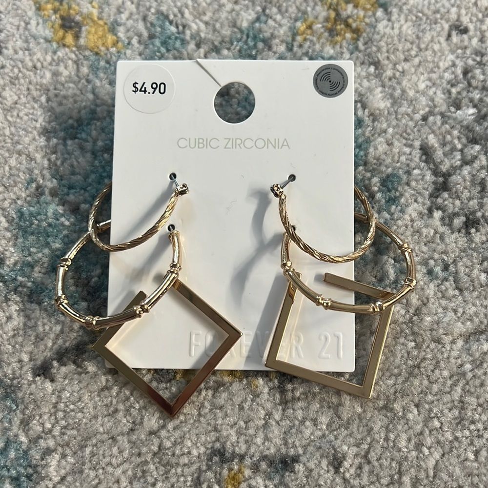 NWOT Set of 3 Gold Earrings